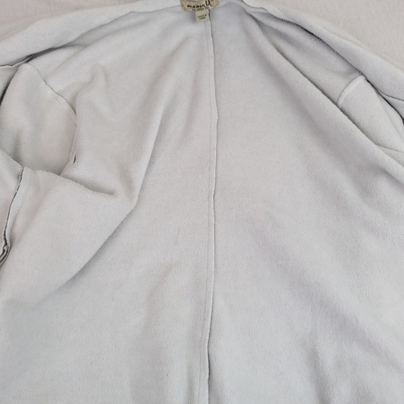 ONE WORLD Open Jacket Cardigan Faux Fleece Look Light Grey Off White XL - Picture 3 of 10
